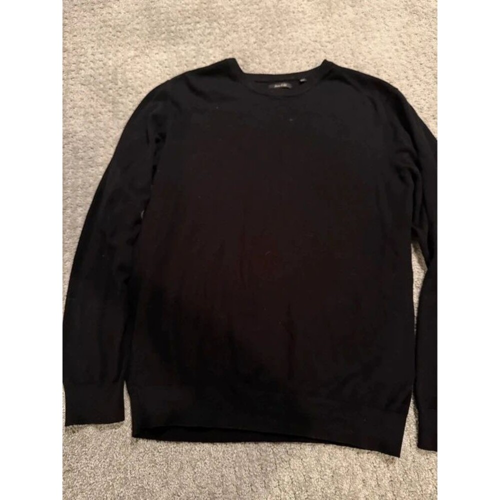 Porter & Ash Men's Size XL Crewneck Sweater Fine Quality Black Long Sleeve Knit